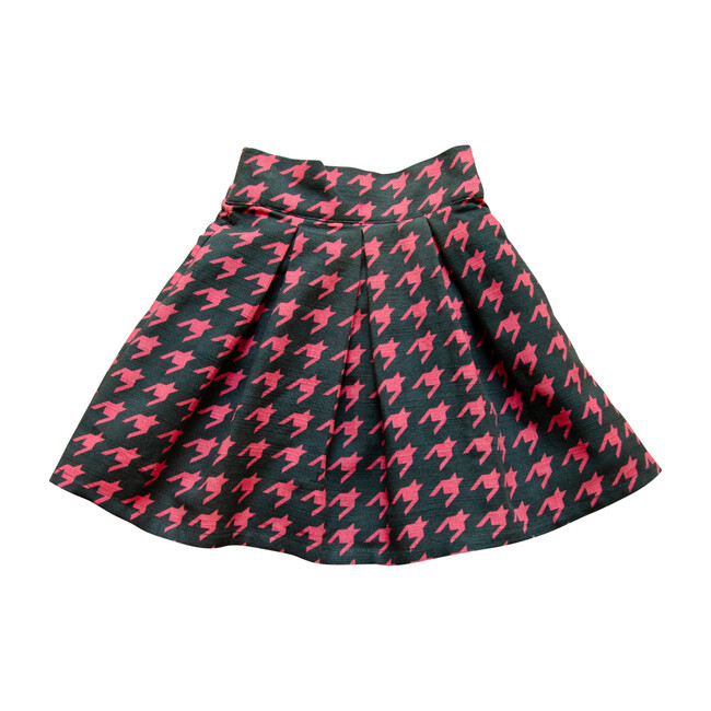 Ella Skirt, Pink & Navy Houndstooth - Victoria Road Skirts | Maisonette