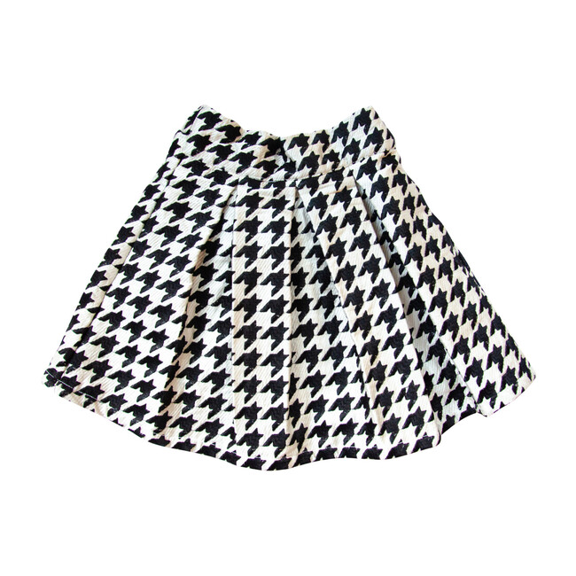 Ella Skirt, Black & White Houndstooth Embroidery - Skirts - 1