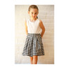 Ella Skirt, Black & White Houndstooth Embroidery - Skirts - 2