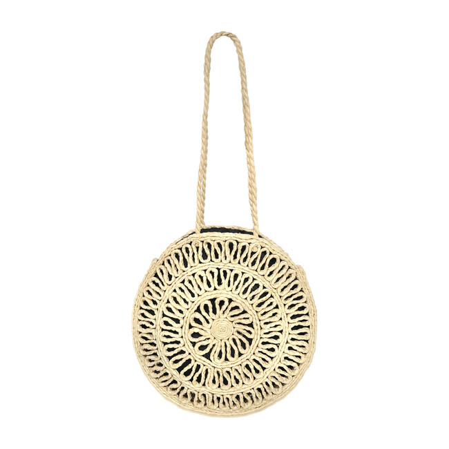 Dimanche Round Basket Bag, Natural - Bags - 1