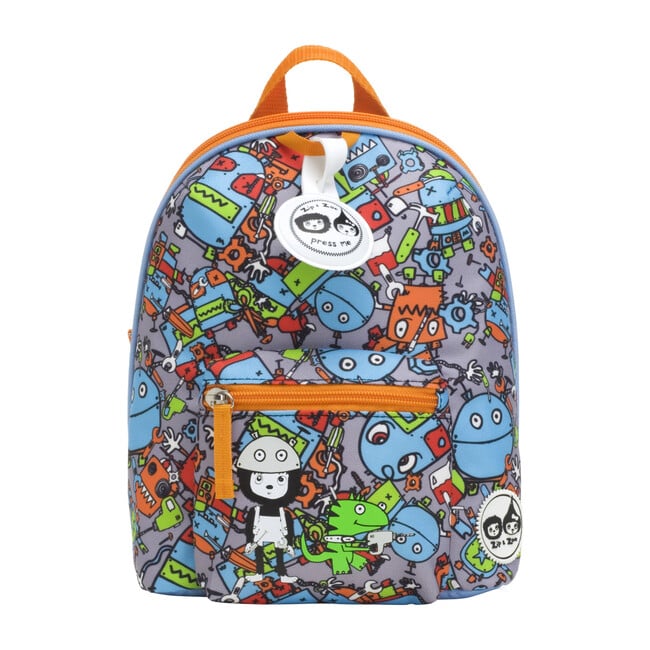 Mini Backpack, Robot Blue - Backpacks - 1