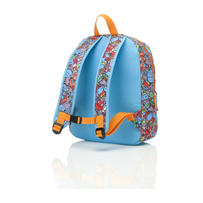 Junior Backpack, Robot Blue - Zip & Zoe Bags | Maisonette