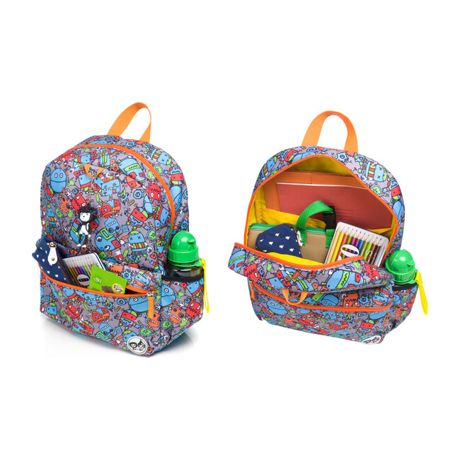 Junior Backpack, Robot Blue - Backpacks - 5