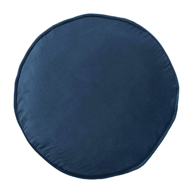 Velvet Round Cushion, Petrol Blue - Decorative Pillows - 1