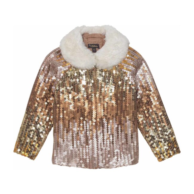 Nadine Jacket, Gold Multi Sequins - Jackets - 1