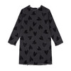 Darcey Denim Dress with Hearts, Black - Dresses - 1 - thumbnail