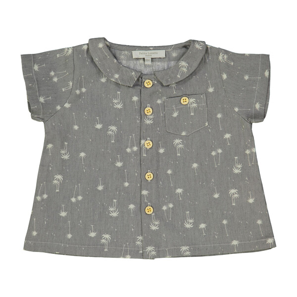 Pierrot Shirt, Grey Palm Trees