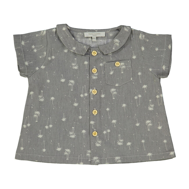 Pierrot Shirt, Grey Palm Trees - Shirts - 1