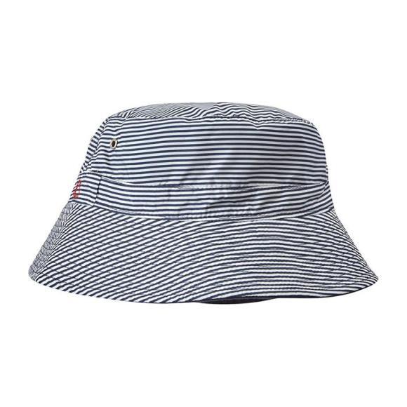 Reversible Striped Bucket Hat, Navy - Hats - 1