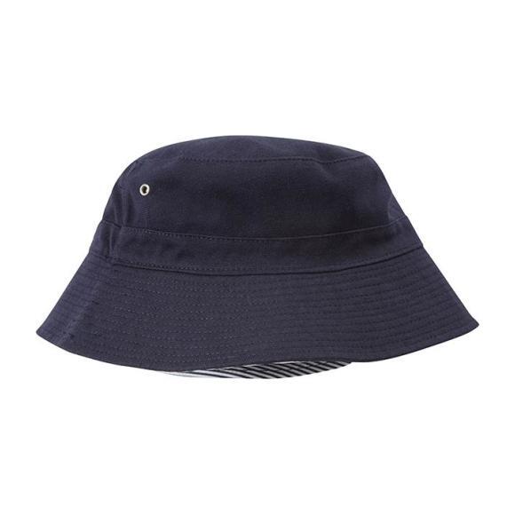 Reversible Striped Bucket Hat, Navy - Hats - 2