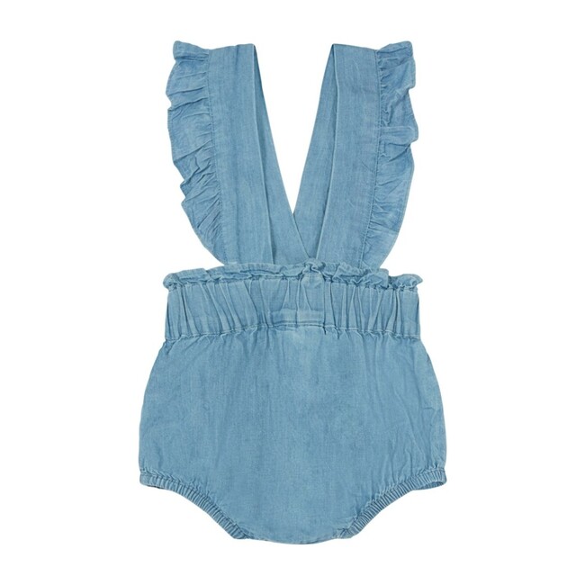 Cadeau Chambray Overall Baby Bloomers, Blue - Onesies - 1