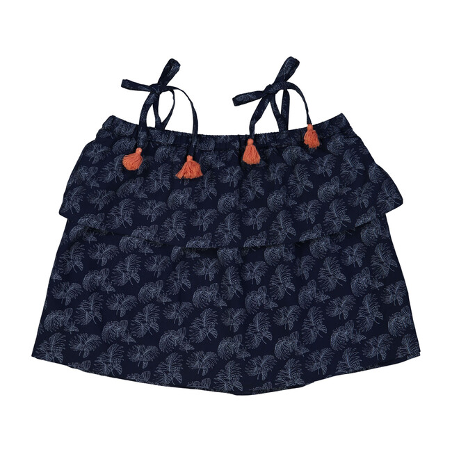 Baby Amelie Top, Blue Palm - Blouses - 1