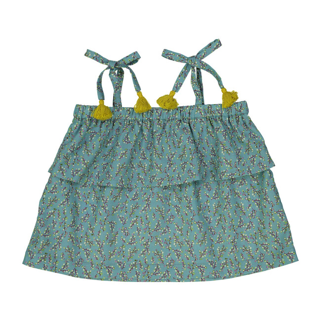 Amelie Top, Turquoise Buds - Blouses - 1