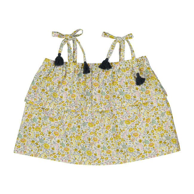 Amelie Top, Mustard Flowers - Blouses - 1