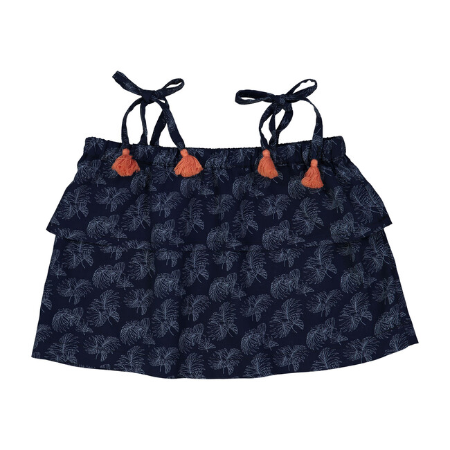 Amelie Top, Blue Palm - Blouses - 1