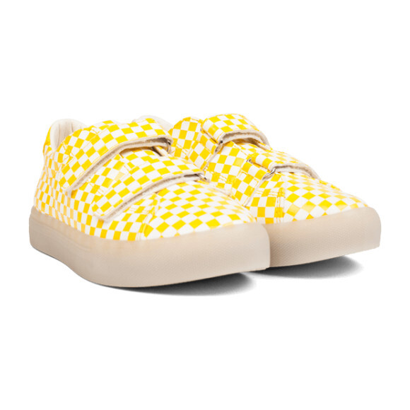 St. Laurent Velcro Sneaker, Yellow Gingham - Sneakers - 2