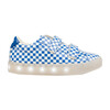 St. Laurent Velcro Sneaker, Blue Gingham - Sneakers - 1 - thumbnail