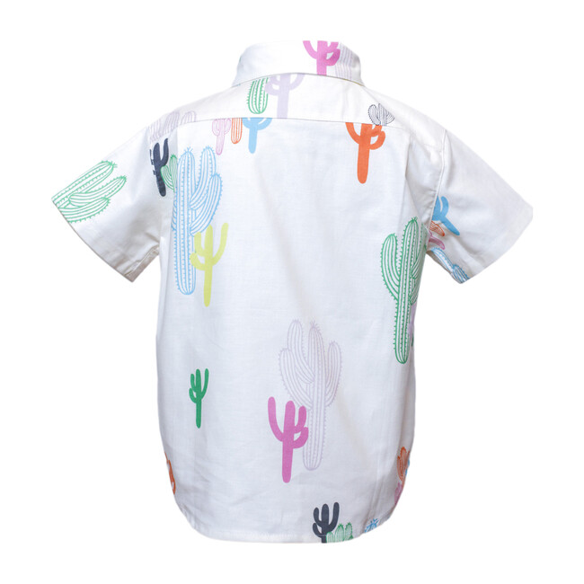 Short Sleeve Hopper Shirt, White Cacti - Shirts - 2
