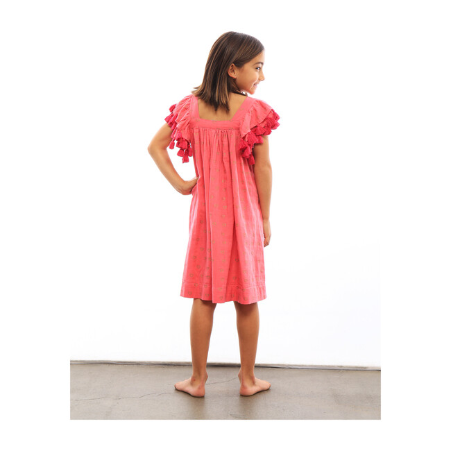 Serena Hearts Tassel Dress, Fuschia