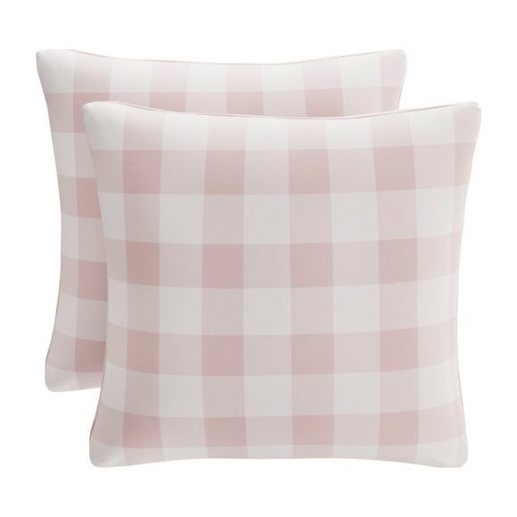 20" Throw Pillow, Pink Check - Decorative Pillows - 1