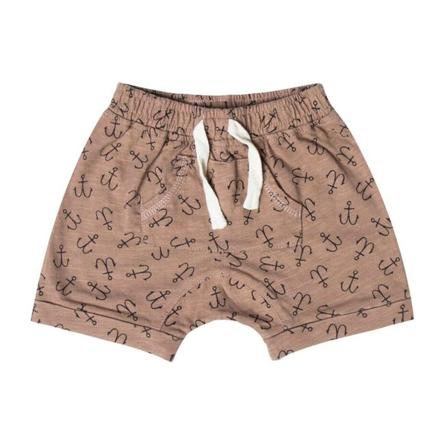 Baby Anchor Shorts, Brown - Shorts - 1