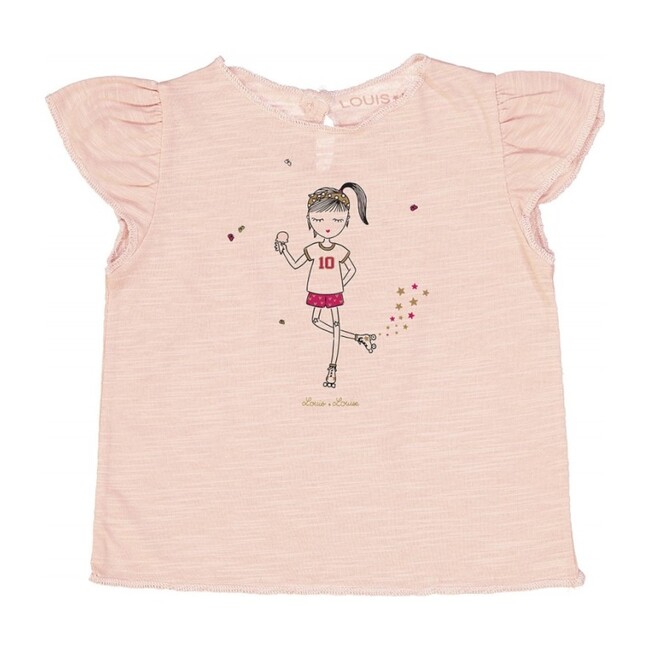 Papillon "Louisette" Baby T-Shirt, Pink - Tees - 1