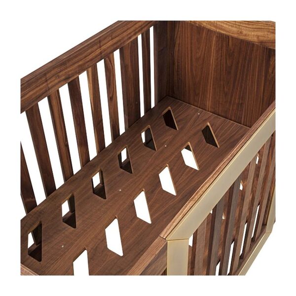 Lydian Crib, Walnut with 24k Gold Home Furniture Cribs &
