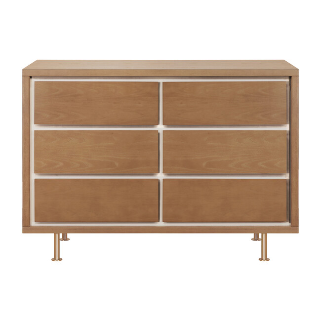 Novella 6-Drawer Double Dresser, Stained Ash and Ivory