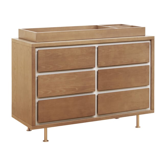 Novella 6-Drawer Double Dresser, Stained Ash and Ivory
