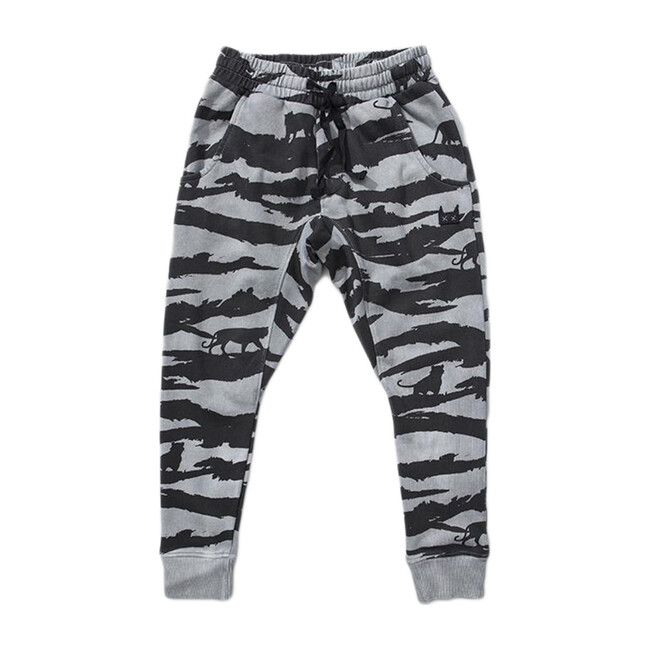 Tiger Camo Sweatpants, Washed Black - Sweatpants - 1