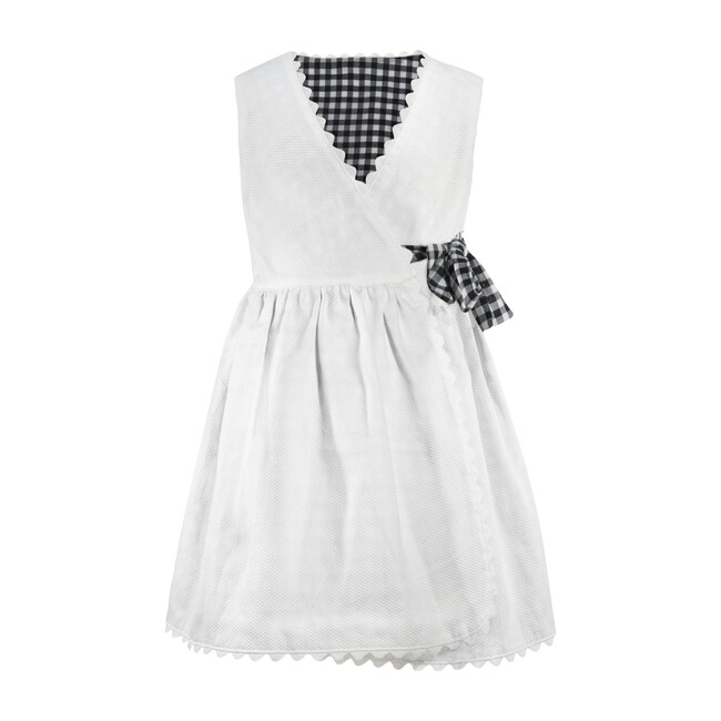 Tessa Wrap Dress, Black Gingham - Dresses - 2