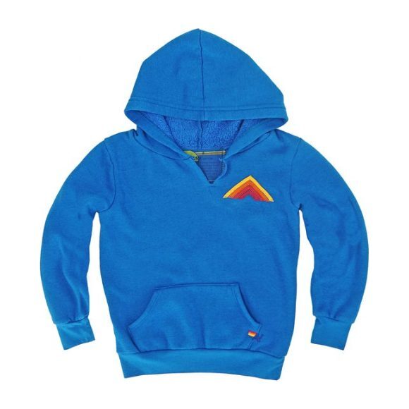Mountain Stripe Split Neck Hoodie, Caribbean - Sweatshirts - 1