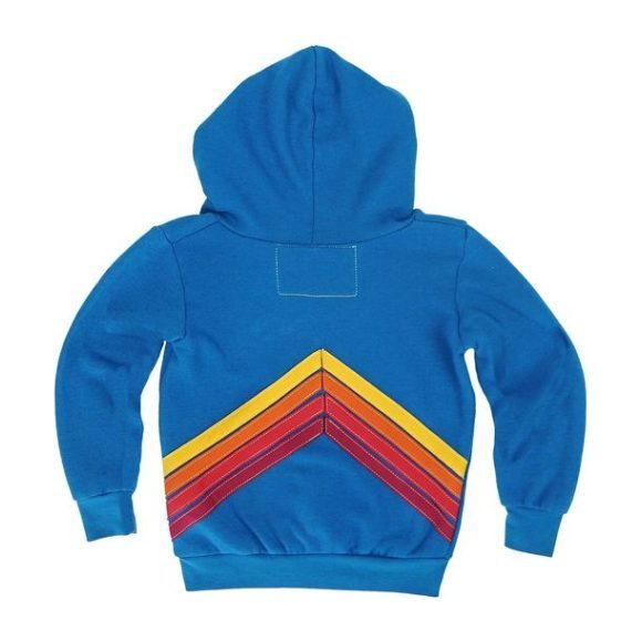 Mountain Stripe Split Neck Hoodie, Caribbean - Sweatshirts - 2