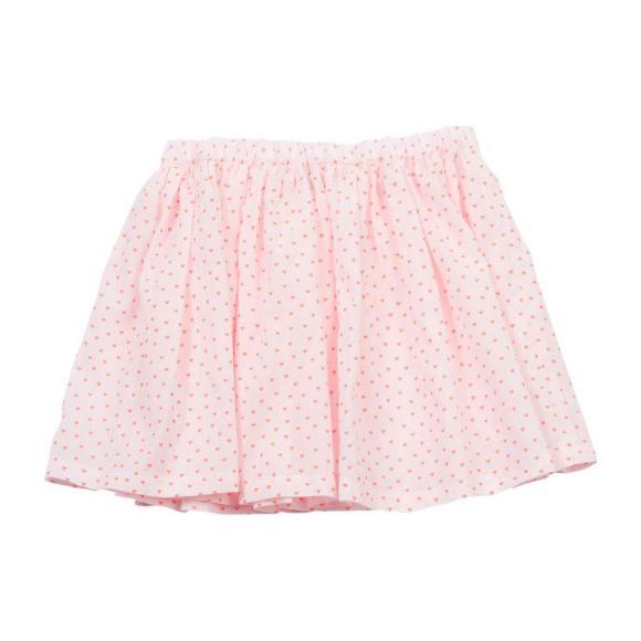 Heart Printed Skirt, Pink - Skirts - 1