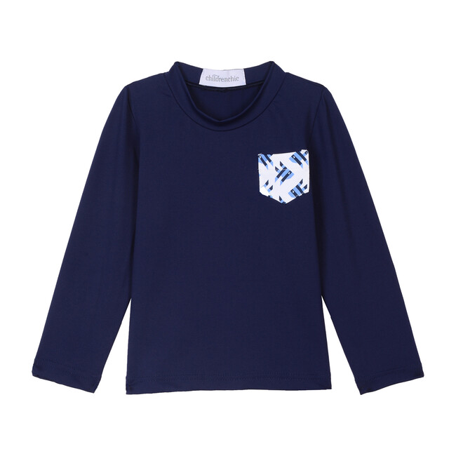 Boys Rash Guard, Graphic Blue - Rash Guards - 1