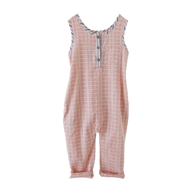 Brooks Block Romper, Pink - Rompers - 1
