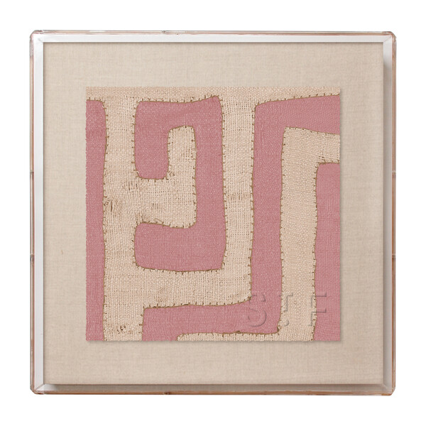 Mini Kuba Cloth Framed Print, Terracotta
