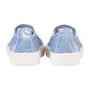 Leo Skull Embroidered Denim Slip Ons, Blue - Slip Ons - 3