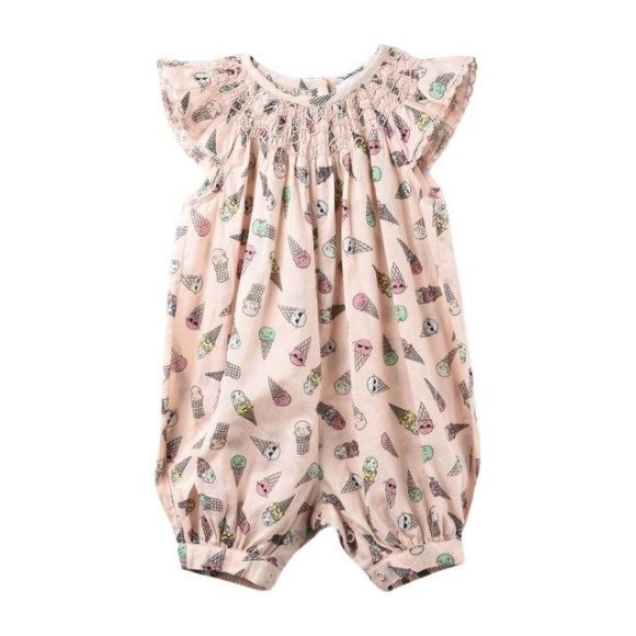 beige romper baby girl