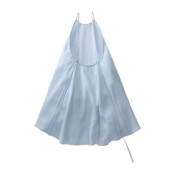 light blue silk slip dress