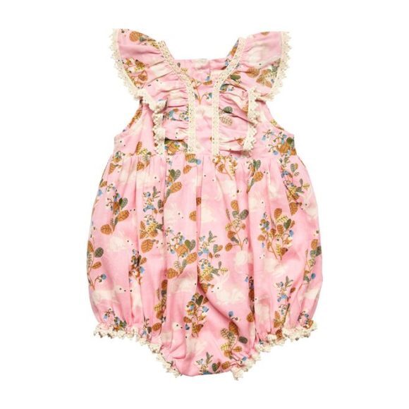 Baby Aurora Romper, Rabbit & Leaves - Onesies - 1