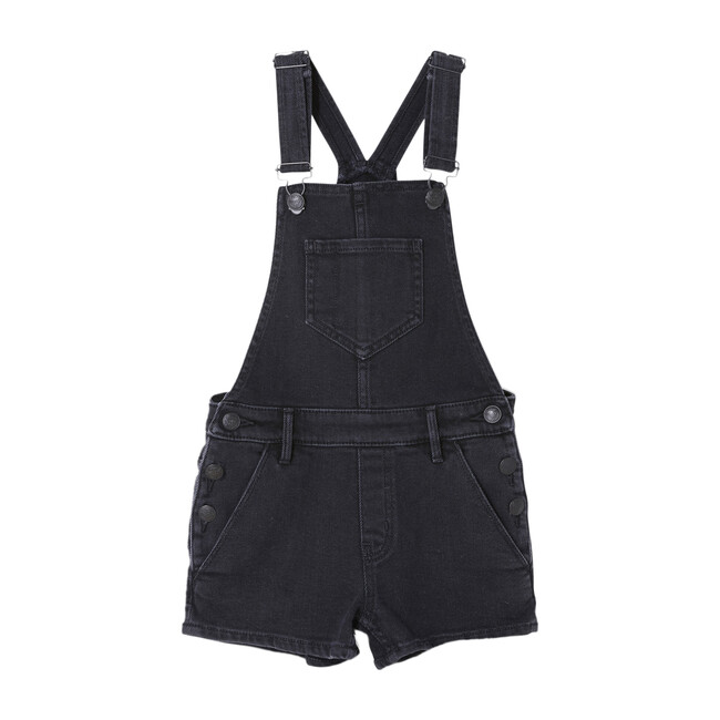 Yumi Denim Short Overalls, Black - Shorts - 1