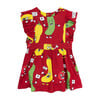 Veggie Woven Ruffled Dress, Red - Dresses - 1 - thumbnail