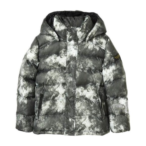 Snowslope Tie Dye Puffer Jacket, Grey - Puffers & Down Jackets - 1