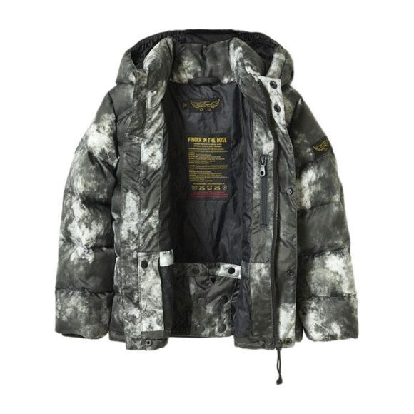 Snowslope Tie Dye Puffer Jacket, Grey - Puffers & Down Jackets - 3