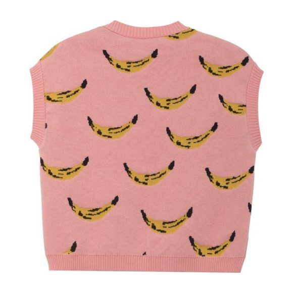 Banana Knitted Vest, Pink - Vests - 2