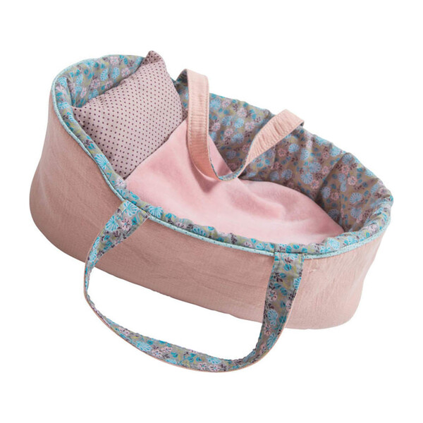 Doll Moses Basket, Pink Multi