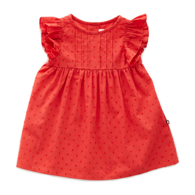 Swiss Dot Dress, Paprika - Dresses - 1