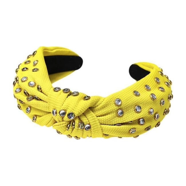 Crystal Studded Knot Headband, Yellow