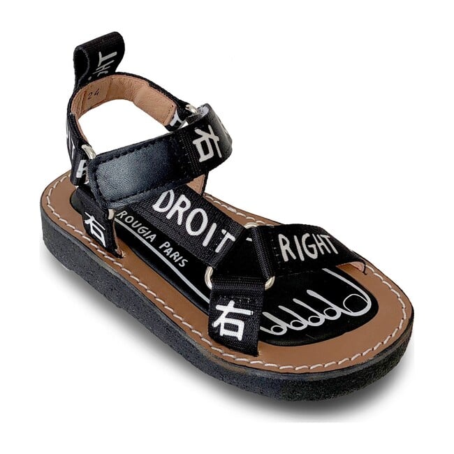 Walkie Talkie Sandal, Left Right Black & White